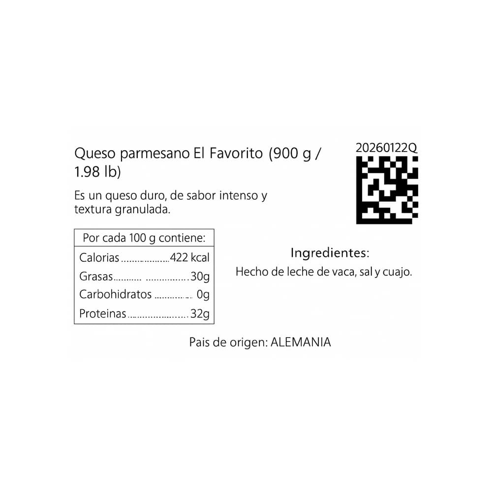 Queso parmesano El Favorito (900 g / 1.98 lb) - Miniatura 3