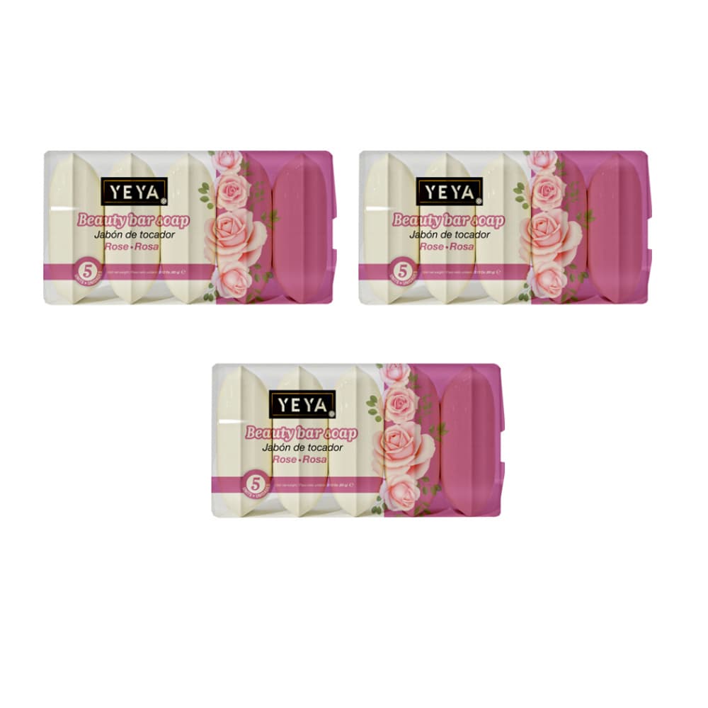 Jabón de tocador de rosa (3 X 300 g / 10.58 oz) - Imagen 1
