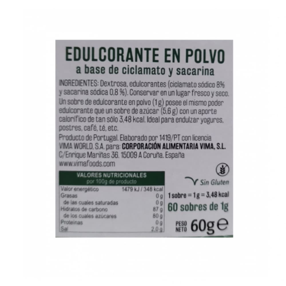 Edulcorante en polvo Vima Foods (60 g / 2.11 oz) - Miniatura 2