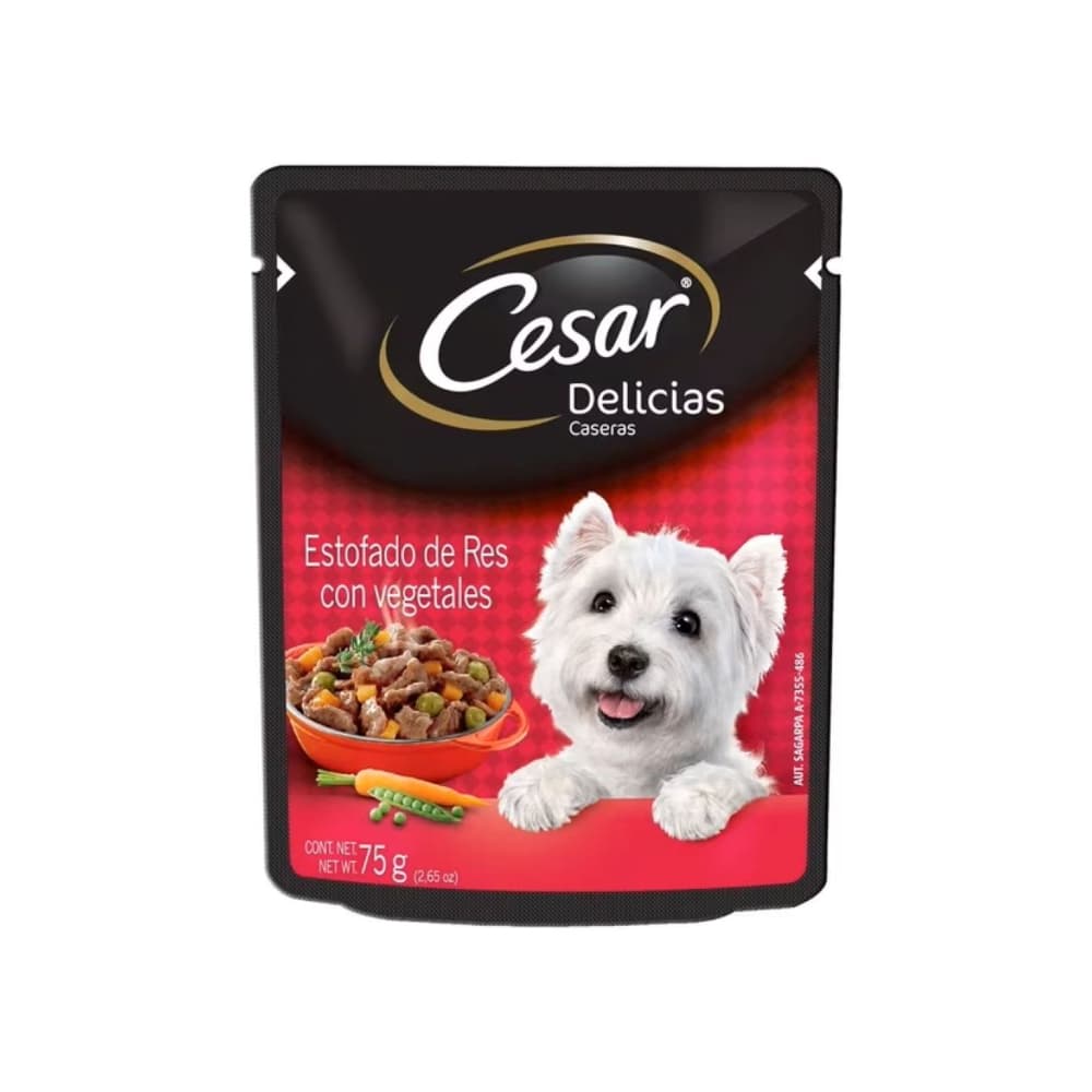 Alimento para perros estofado de res con vegetales Delicias Caseras Cesar (75 g / 2.65 oz) - Miniatura 1
