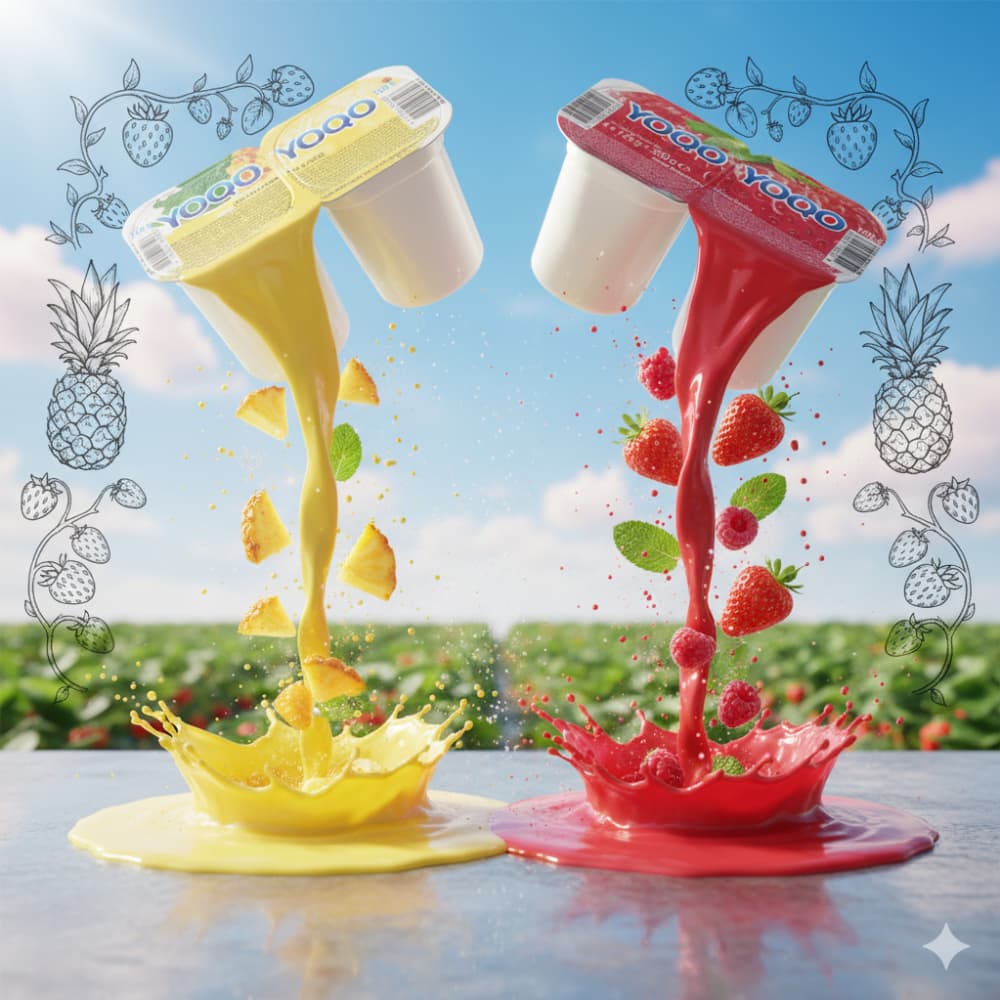 Yogurt sabor fresa y piña Yoqo (4 x 125 g / 4.41 oz) - Miniatura 4