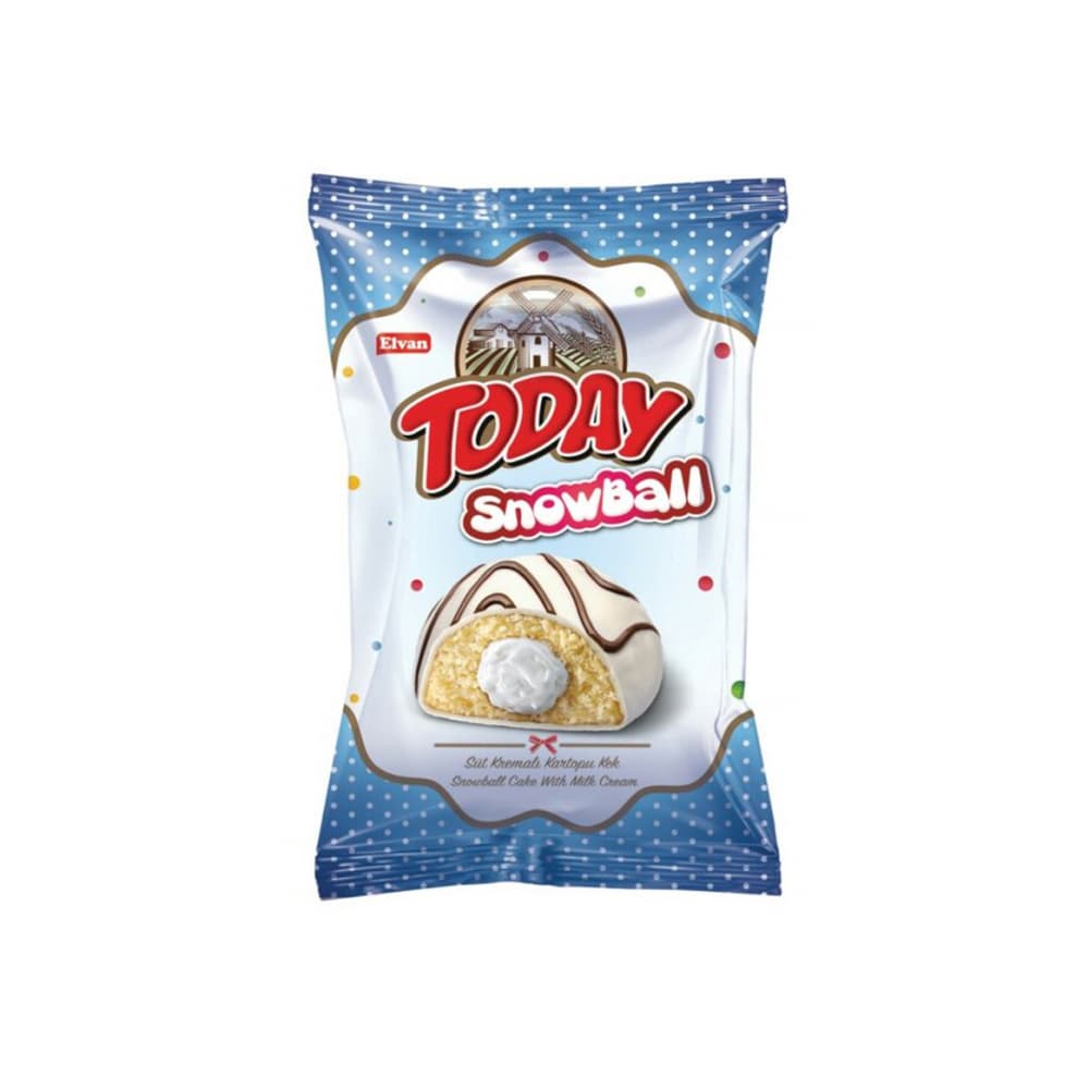 Pastel bola de nieve relleno con crema de leche Today (50 g / 1.76 oz) - Imagen 1