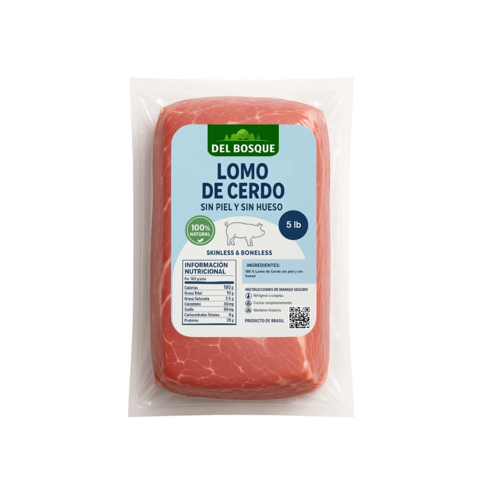 Lomo de cerdo sin piel y sin hueso Del Bosque (2.27 kg / 5 lb) - Imagen 1