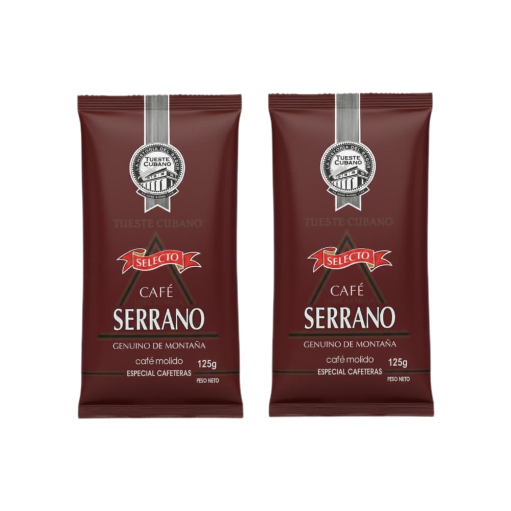 Café molido tueste cubano Serrano (2 x 125 g) - Imagen 1