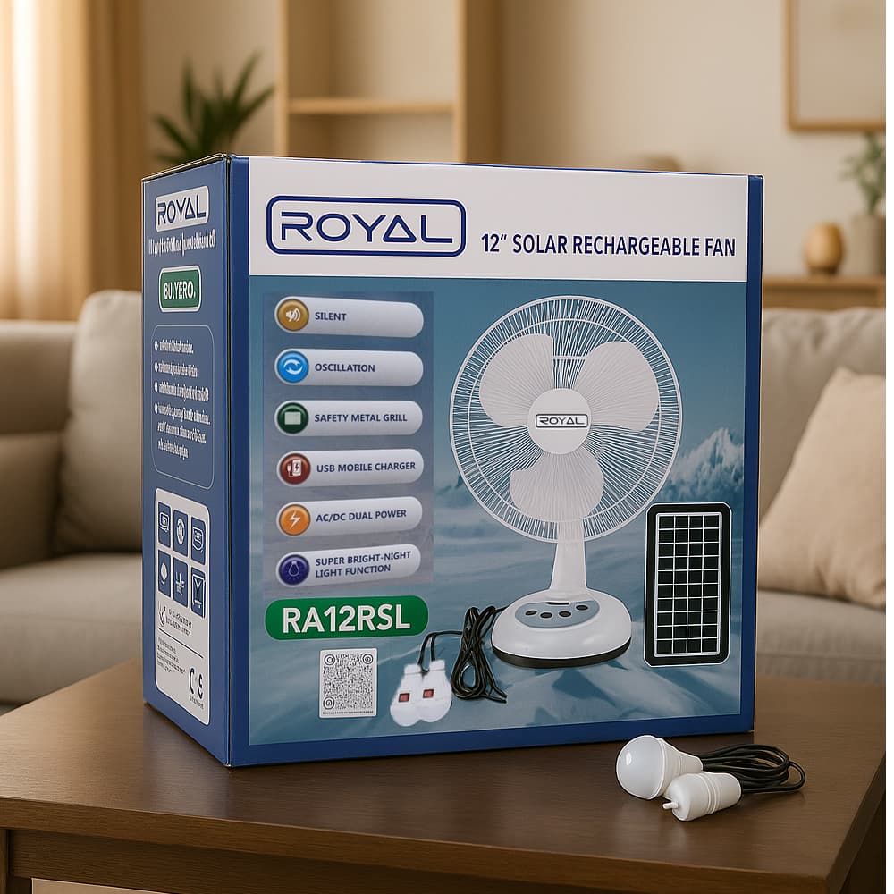 Ventilador blanco recargable 12" Royal RA12RSL - Miniatura 3