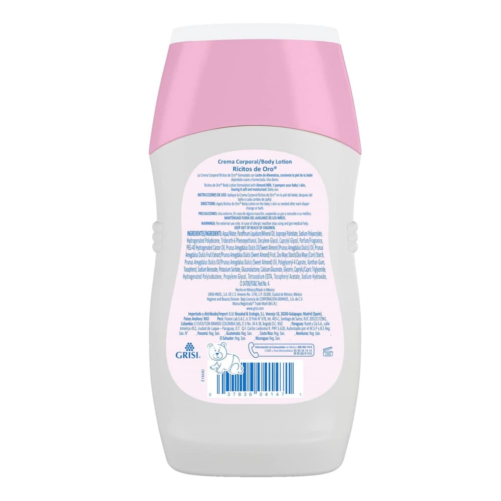 Crema corporal para bebé leche de almendras Ricitos de Oro (250 ml / 8.4 fl oz) - Miniatura 2