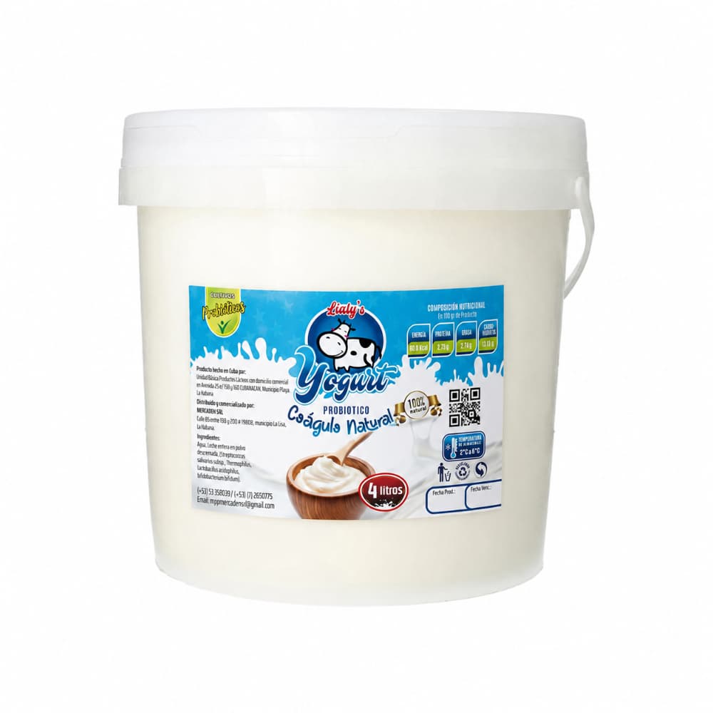 Yogurt probiótico coágulo natural Lialy's (4 L) - Miniatura 1