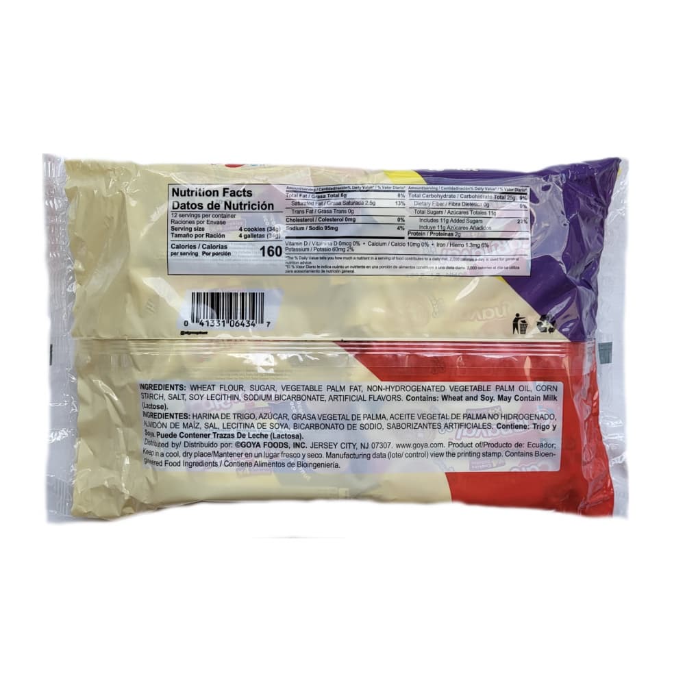 Galletas rellenas con crema sabor a coco Carnaval Goya (403 g / 14.2 oz) - Miniatura 2