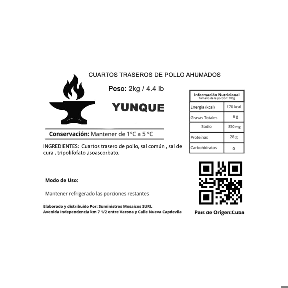 Cuartos traseros de pollo ahumados Yunque (2 kg / 4.4 lb) - Miniatura 3