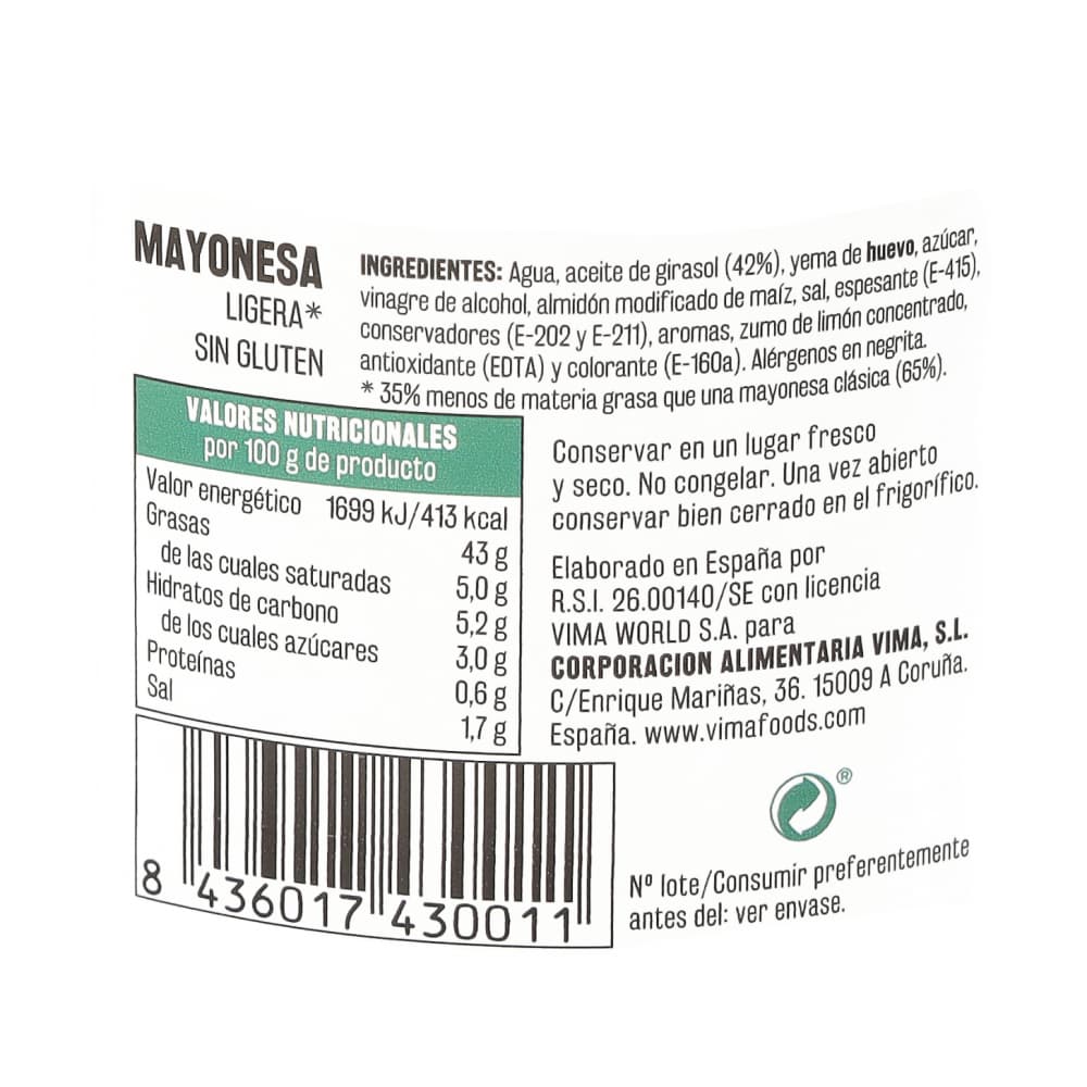Mayonesa Vima Foods 450 ml - Miniatura 3