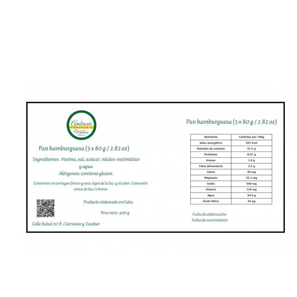 Pan hamburguesa (5 x 80 g / 2.82 oz) - Miniatura 3