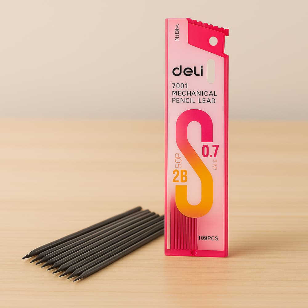 Minas 2B 0.7 mm largo de 60 mm Deli - Miniatura 3