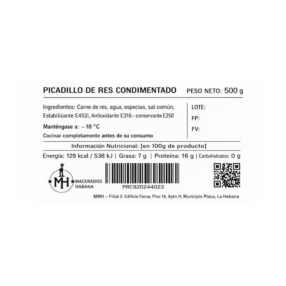 Picadillo de res condimentado Macerados Habana (500 g / 1.1 lb) - Miniatura 2