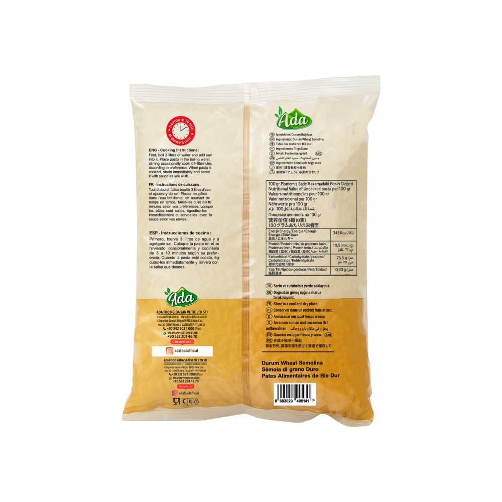 Pasta coditos Ada (12 x 500 g / 1.1 lb) - Miniatura 3