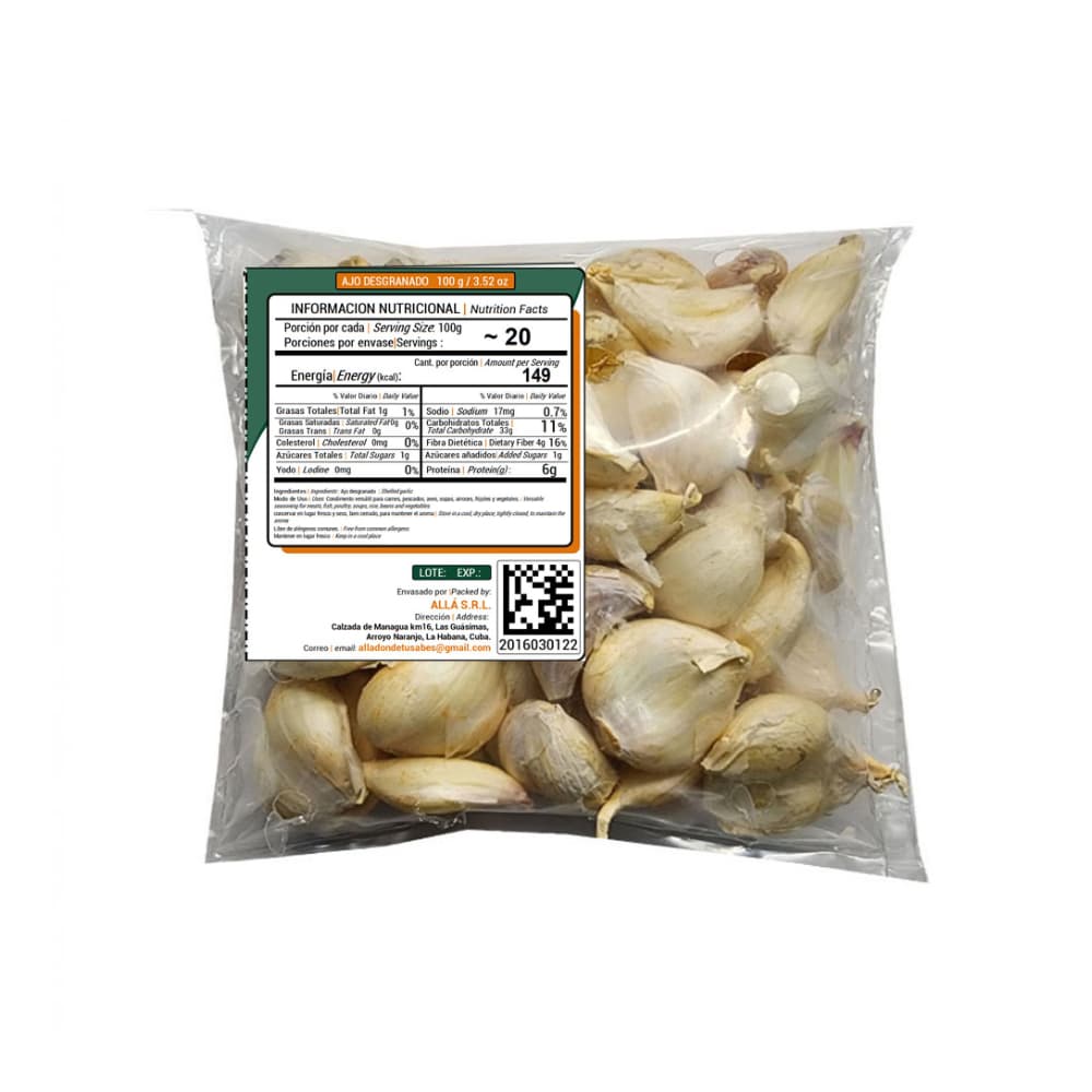 Ajo desgranado ALLÁ (100 g / 3.52 oz) - Miniatura 4