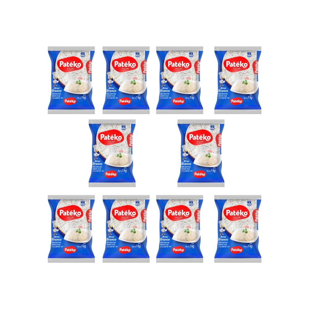Arroz blanco de grano largo Patéko (10 x 1 kg / 2.2 lb) - Imagen 1