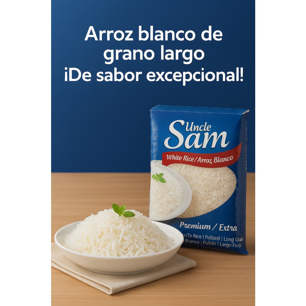 Arroz blanco grano largo Uncle Sam (1 kg / 2.2 lb) - Miniatura 5