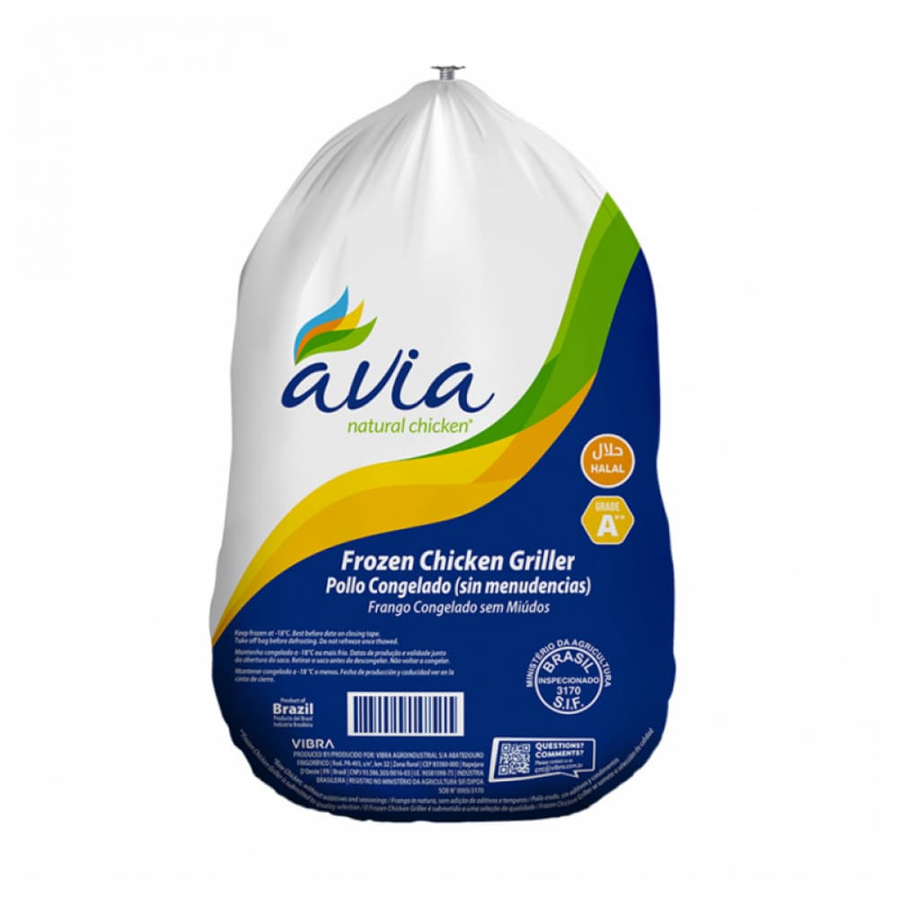 Pollo entero congelado sin menudos Avia (1.2 kg / 2.64 lb) - Imagen 1