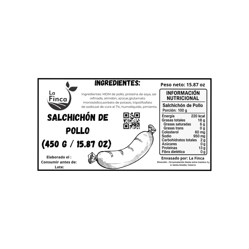 Salchichón de pollo La Finca (450 g / 15.87 oz) - Miniatura 3