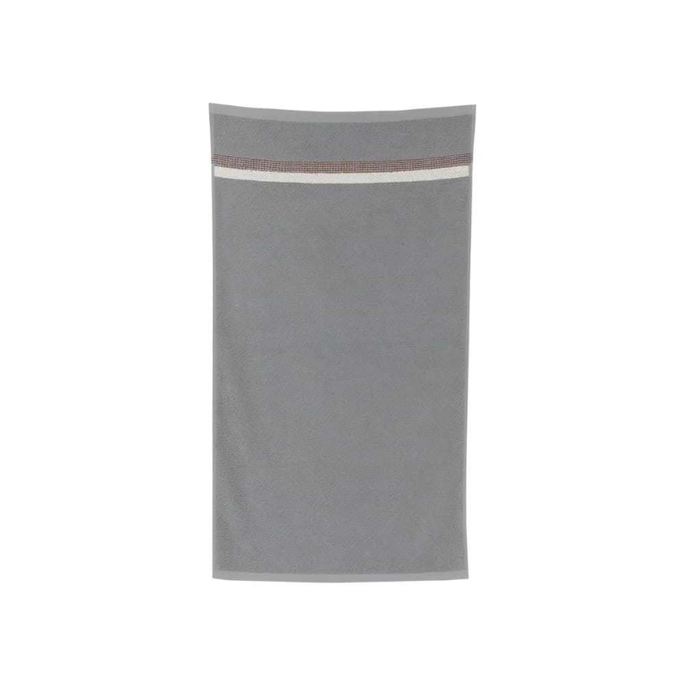 Toalla de baño gris 140 cm x 71 cm Jacquard - Miniatura 1