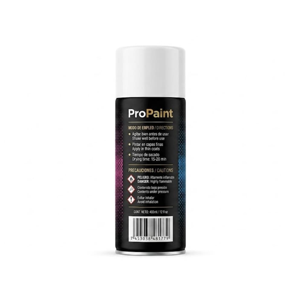 Pintura en aerosol color blanco brillante Pro Paint (400 ml) - Miniatura 7