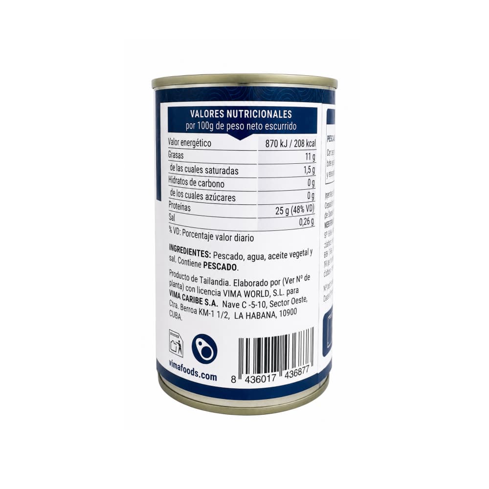 Troncho de pescado en aceite vegetal Vima Foods (425 g / 15 oz) - Miniatura 3