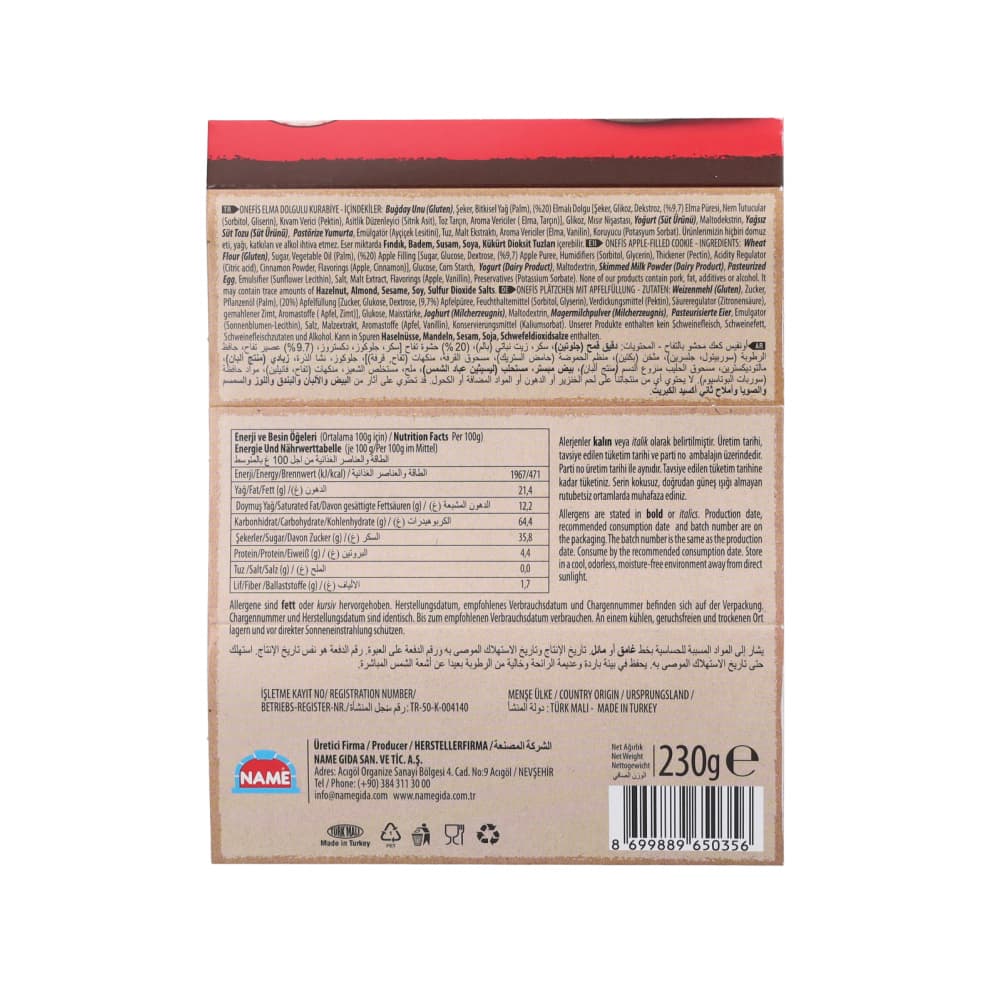 Galletas rellenas de manzana Onefis (230 g / 8.11 oz) - Miniatura 3