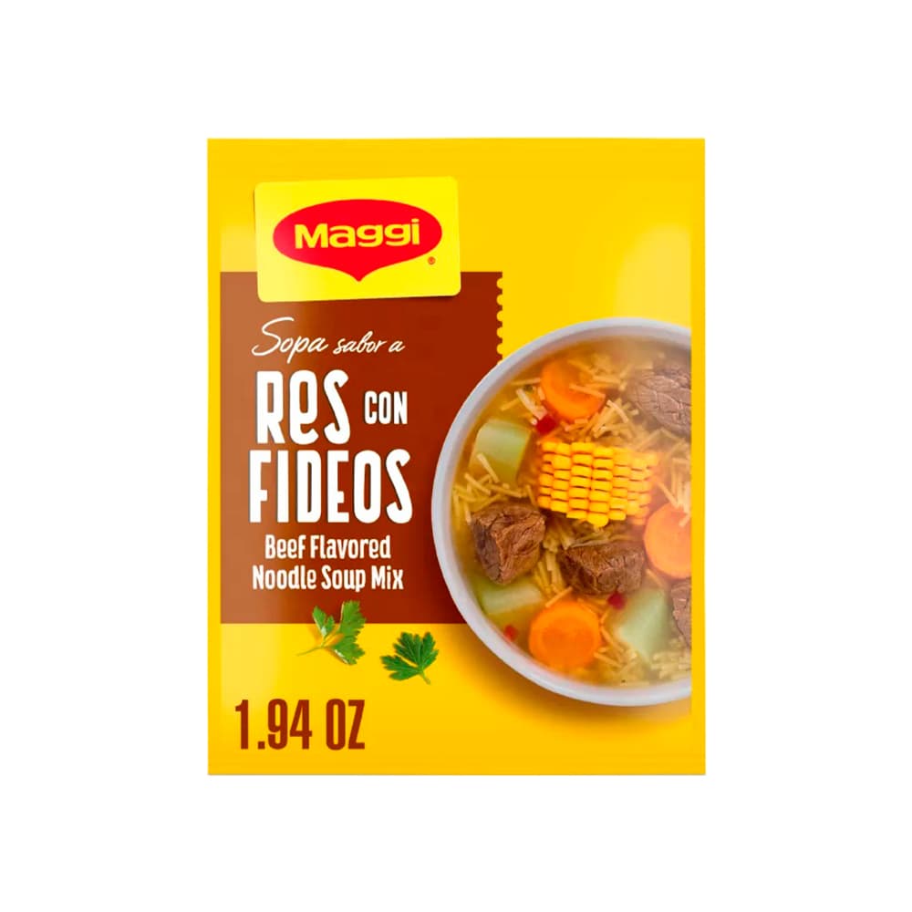 Sopa sabor a res con fideos Maggi (55 g / 1.94 oz) - Imagen 1