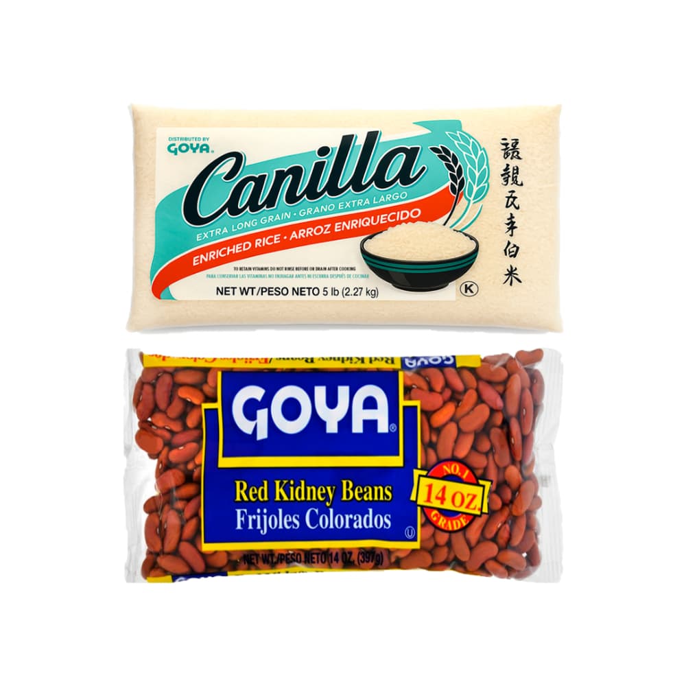 Arroz de grano extra largo Canilla (2.27 kg / 5 lb) + Frijoles colorados Goya (397 g / 14 oz) + - Imagen 1