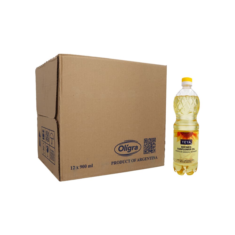 Aceite de girasol refinado YEYA (12 x 900 ml / 30.4 oz) - Miniatura 1