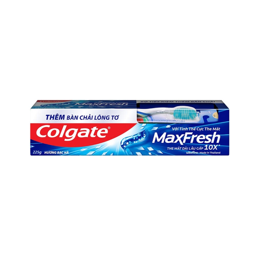 Cepillo de dientes para adultos + Pasta dental sabor menta Peppermint Ice Max Fresh Colgate (225 g / 7.93 oz) - Miniatura 4