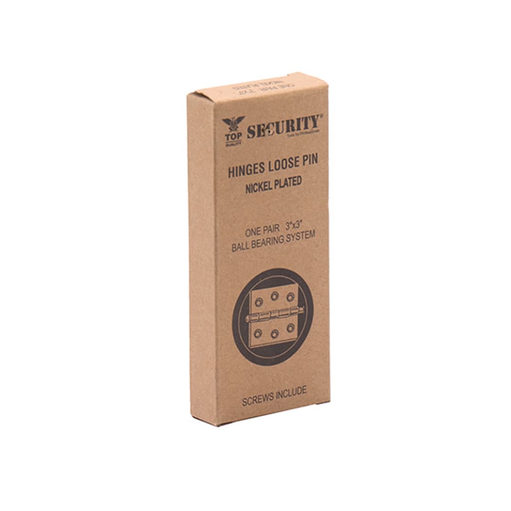 Bisagra de acero con terminación cromada de 76 mm x 76 mm Security (2 U) - Miniatura 4