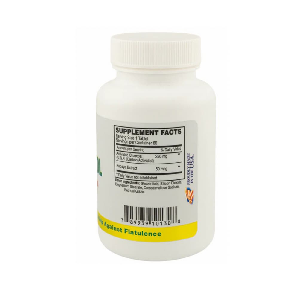 Carbonestol. Carbón activado con extracto de papaya Sunshine Naturals (60 tabletas) - Miniatura 2