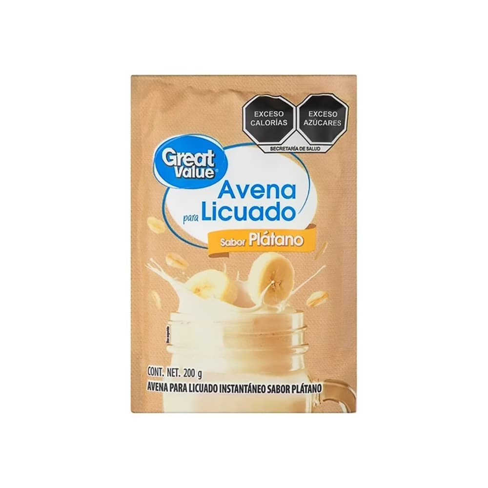Avena para licuado instantáneo sabor plátano Great Value (200 g / 7.05 oz) - Imagen 1