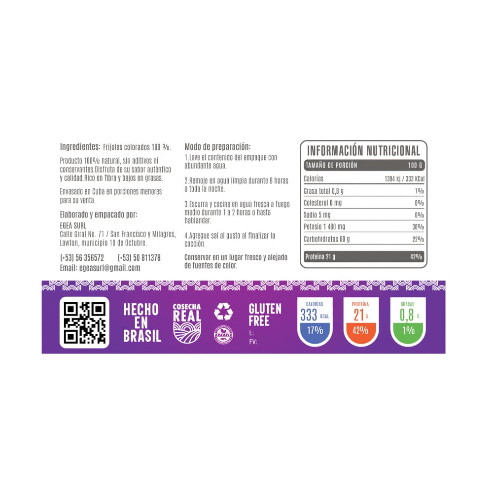 Frijoles colorados Cosecha Real (1 kg / 2.2 lb) - Miniatura 3