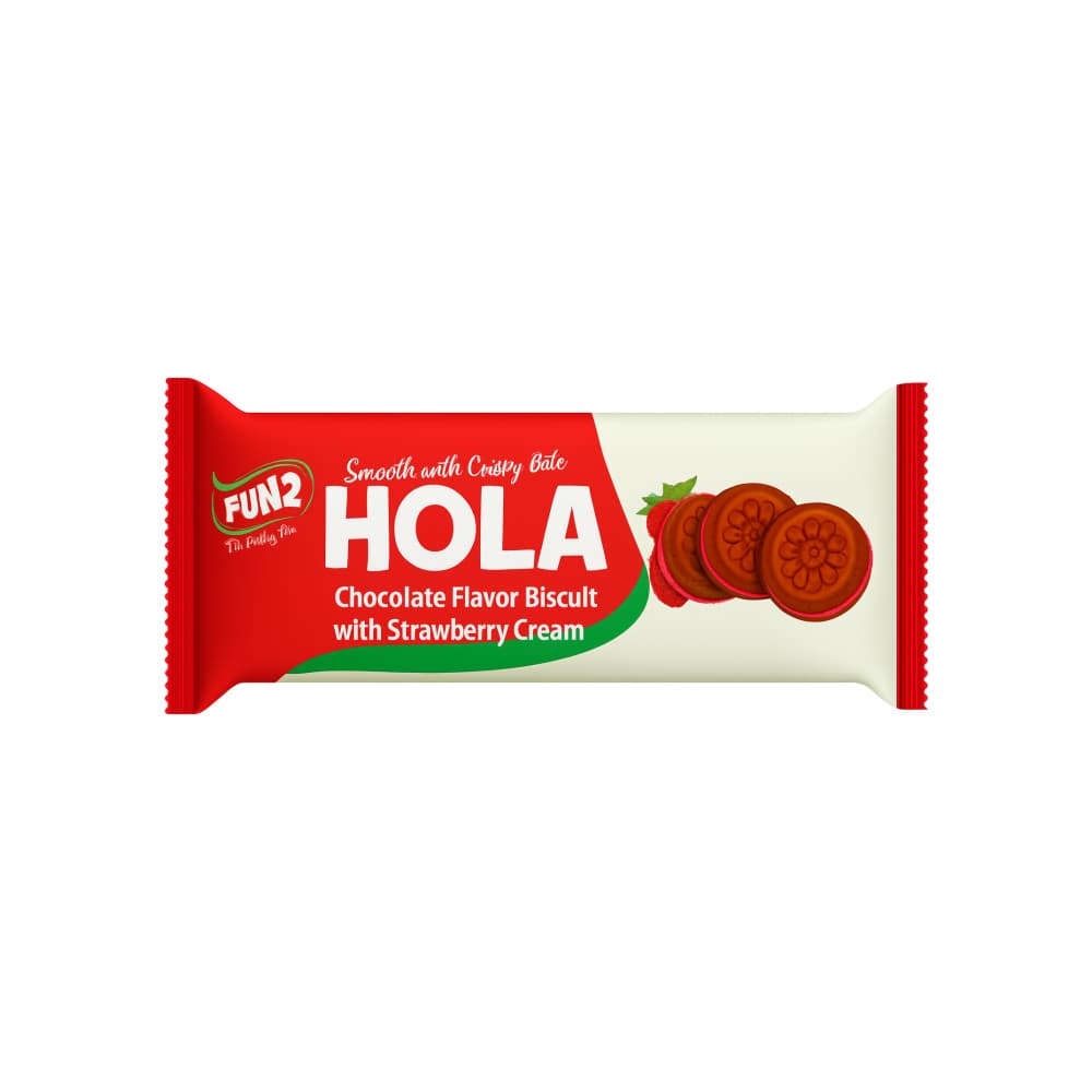 Galletas de chocolate rellenas de fresa Fun2 (70 g / 2.46 oz) - Imagen 1