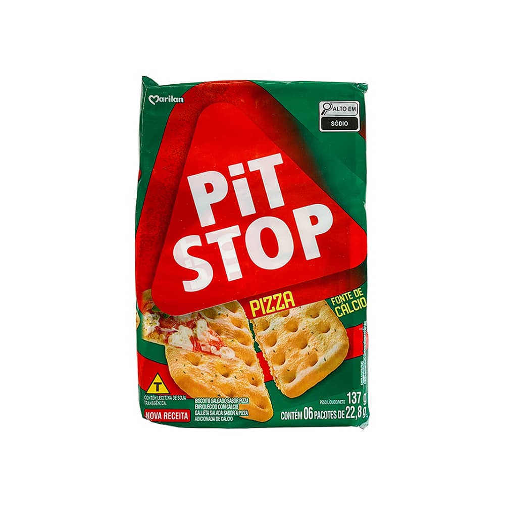 Galletas saladas sabor pizza Marilan Pit Stop (137 g / 4.83 oz) - Imagen 1