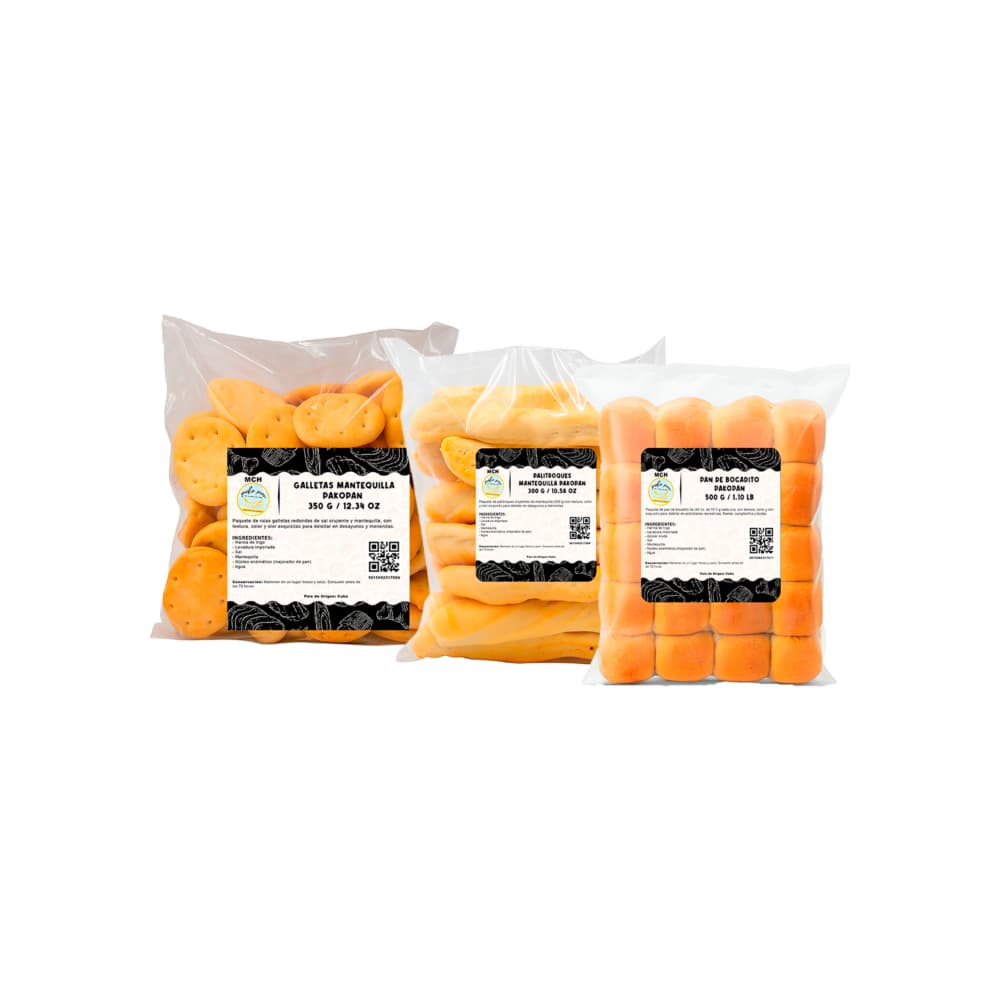 PakoPan No.1 : Galletas mantequilla + Palitroques mantequilla + Pan de bocadito Combo - Imagen 1