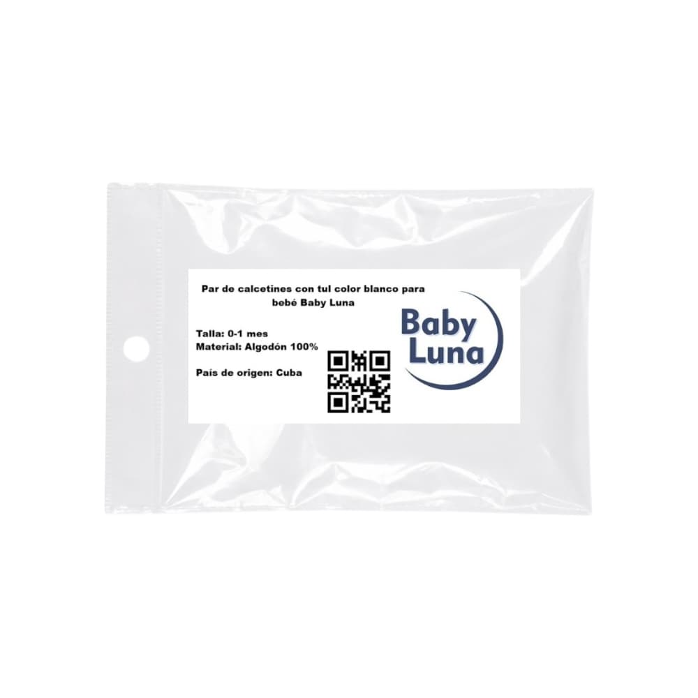 Par de calcetines con tul color blanco para bebé Baby Luna (Talla 0-1 mes) - Miniatura 3