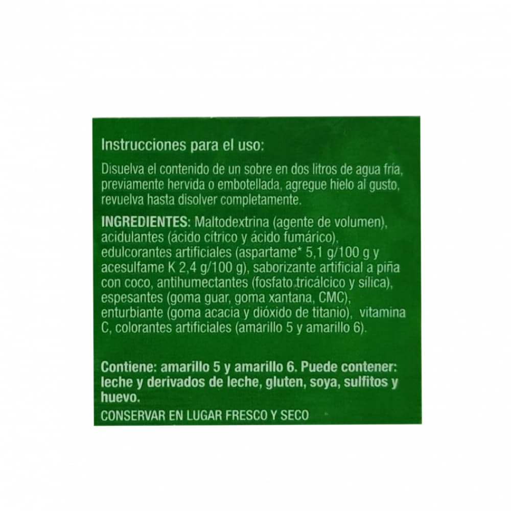 Refresco sabor piña colada Zuko (12 x 8 x 13 g) - Miniatura 3