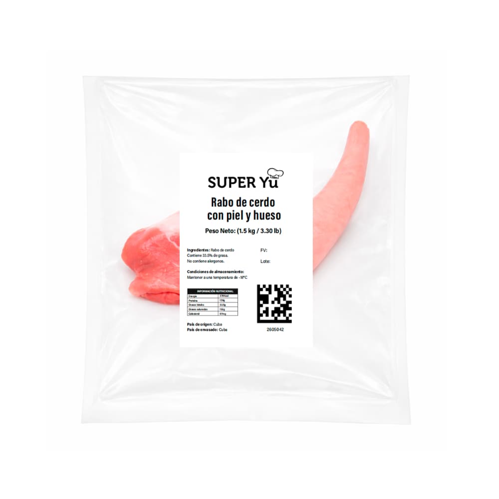 Rabo de cerdo con piel y hueso Super Yu (1.5 kg / 3.30 lb) - Miniatura 2