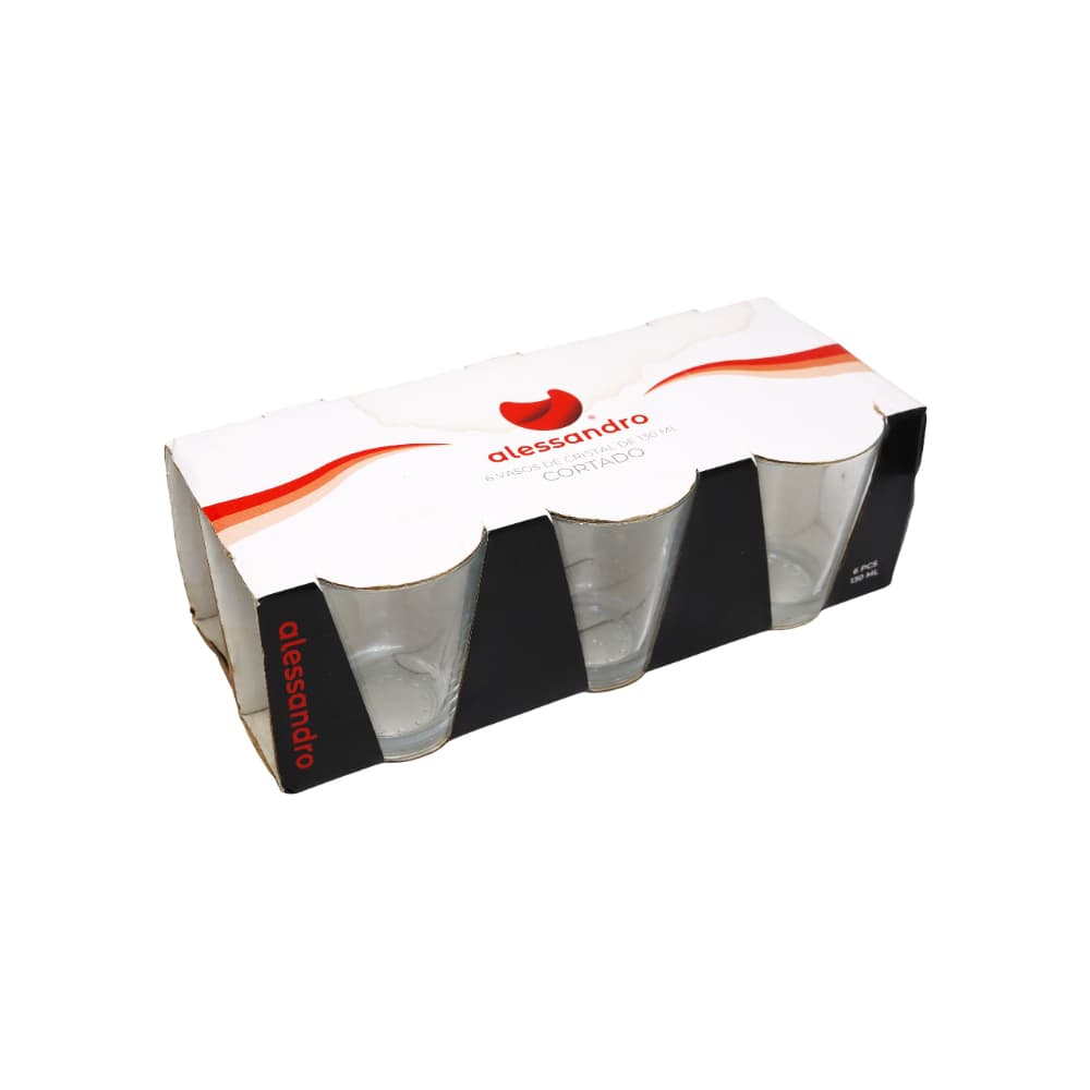 Conjunto de 6 vasos cristal cortado 130 ml Alessandro - Miniatura 3