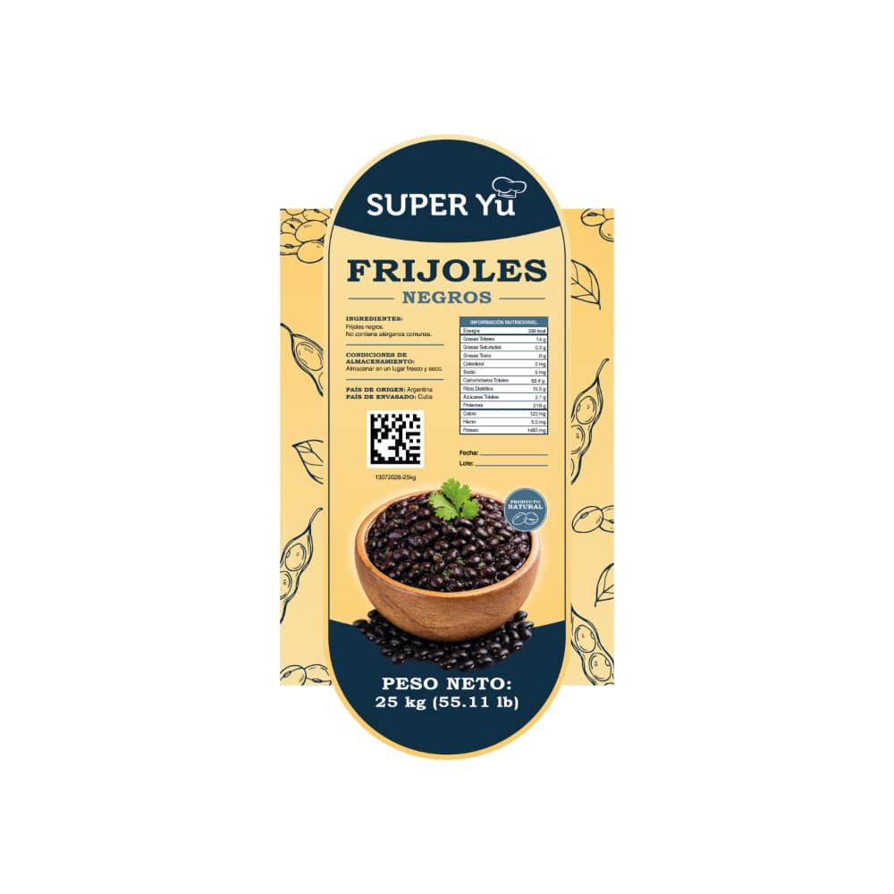 Frijoles negros Super Yu (25 kg / 55.11 lb) - Miniatura 2