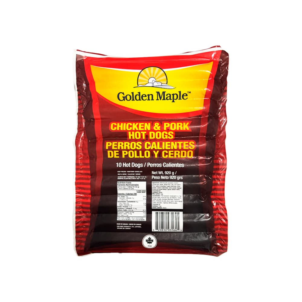 Perros calientes pollo y cerdo Golden Maple (920 g / 2.03 lb) - Imagen 1