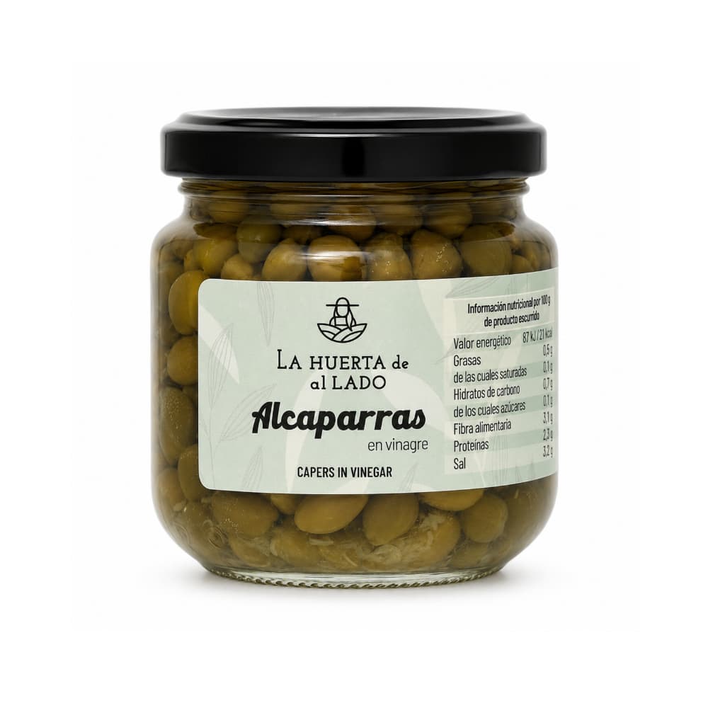 Alcaparras en vinagre primera calidad La Huerta de al Lado (135 g / 4.76 oz) - Miniatura 1