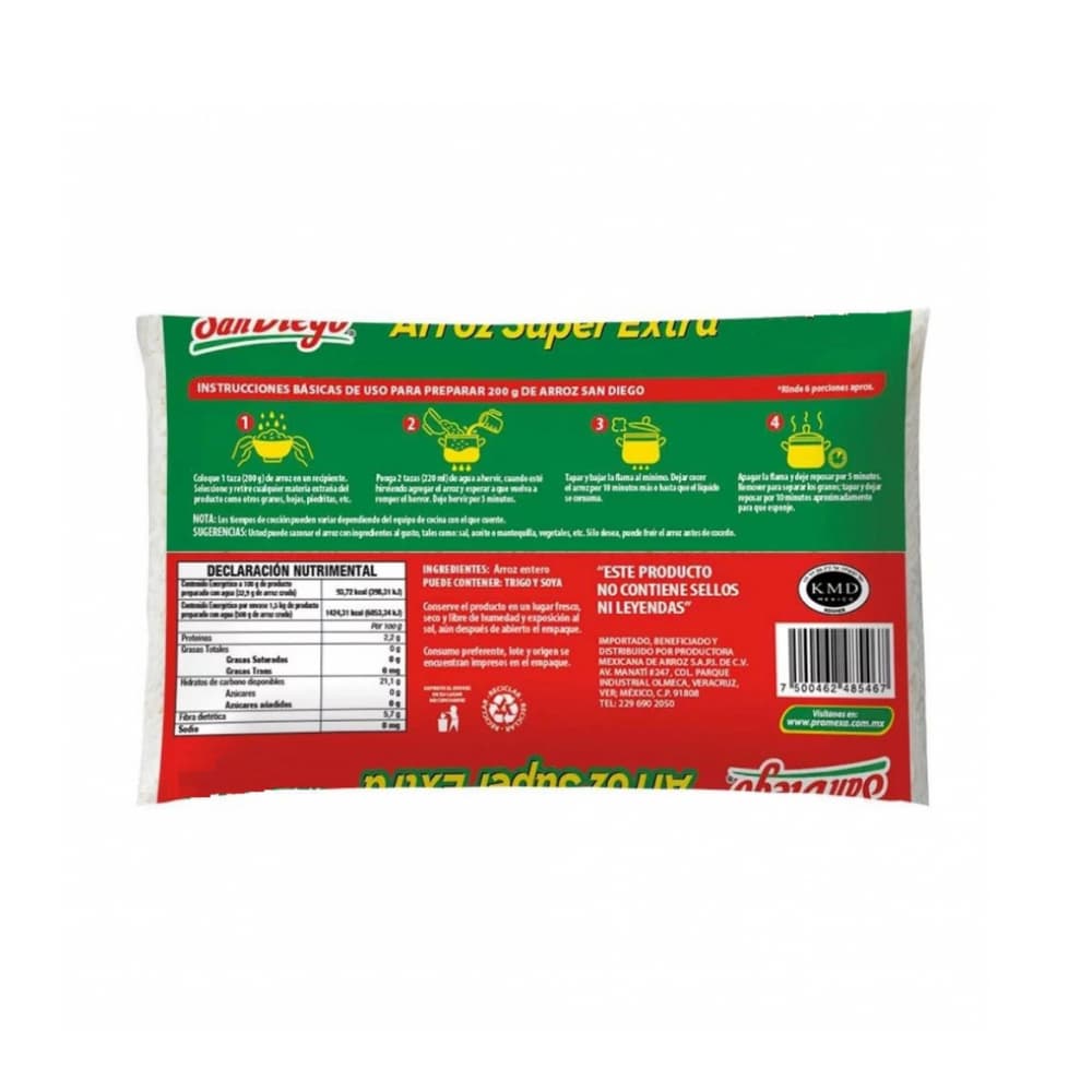 Arroz super extra San Diego (2 x 1 kg / 2.2 lb) - Miniatura 2