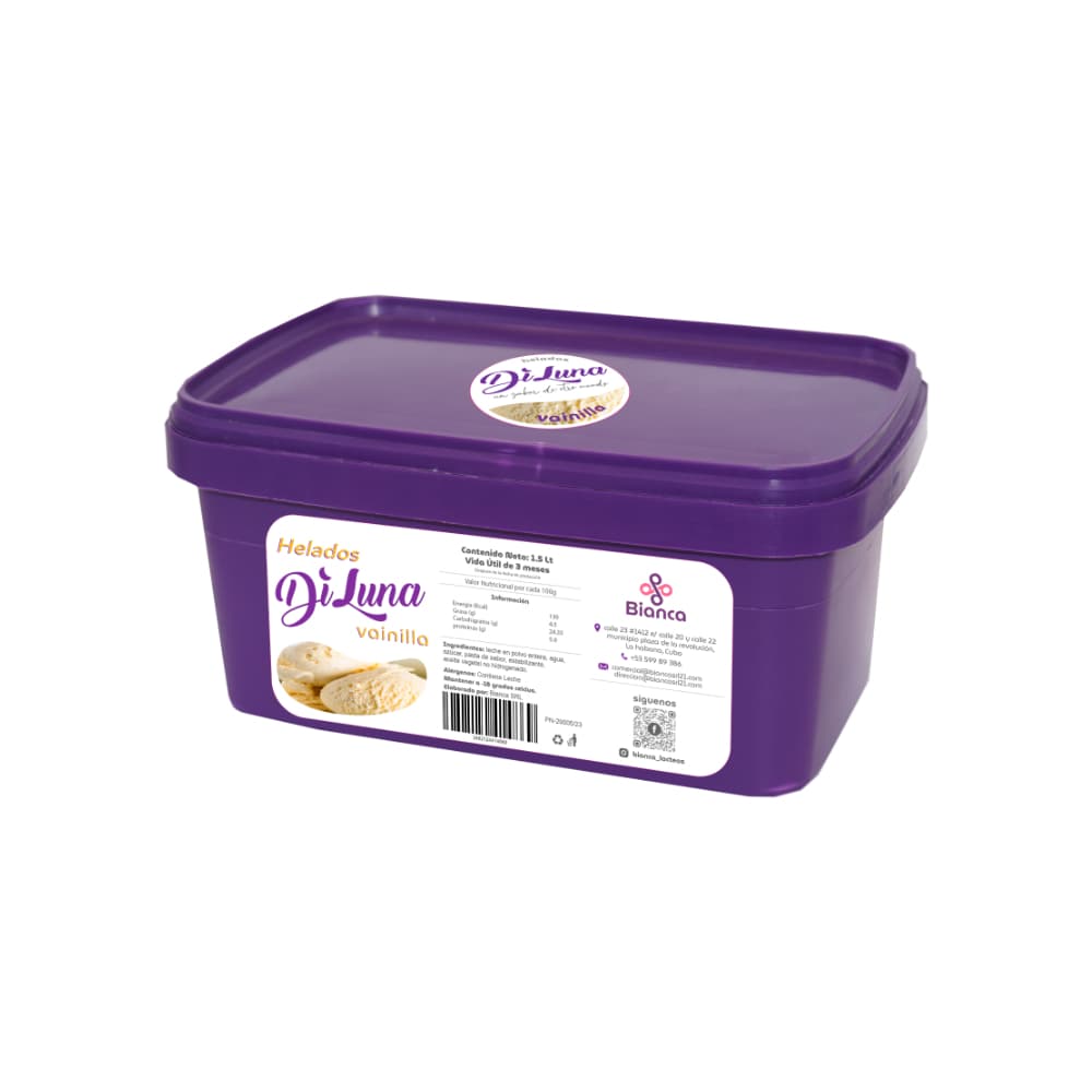 Helado sabor vainilla DiLuna (1.5 L) - Imagen 1