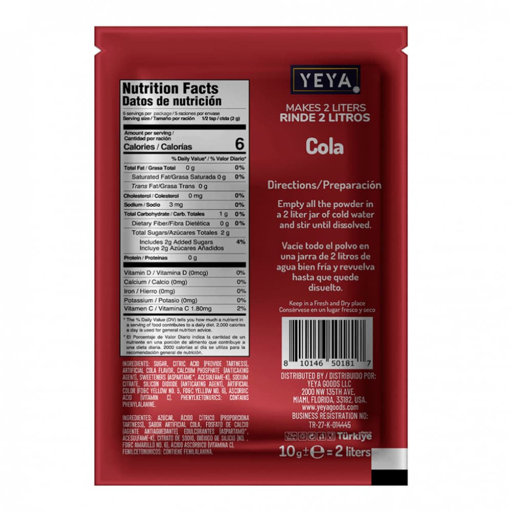 Refresco instantáneo sabor cola Yeya (10 x 10 g) - Miniatura 2