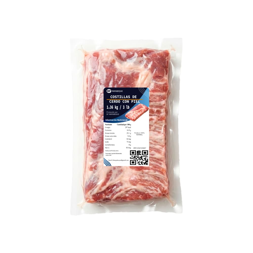 Costillas de cerdo con piel BF Mayabeque (1.36 kg / 3 lb) - Miniatura 2