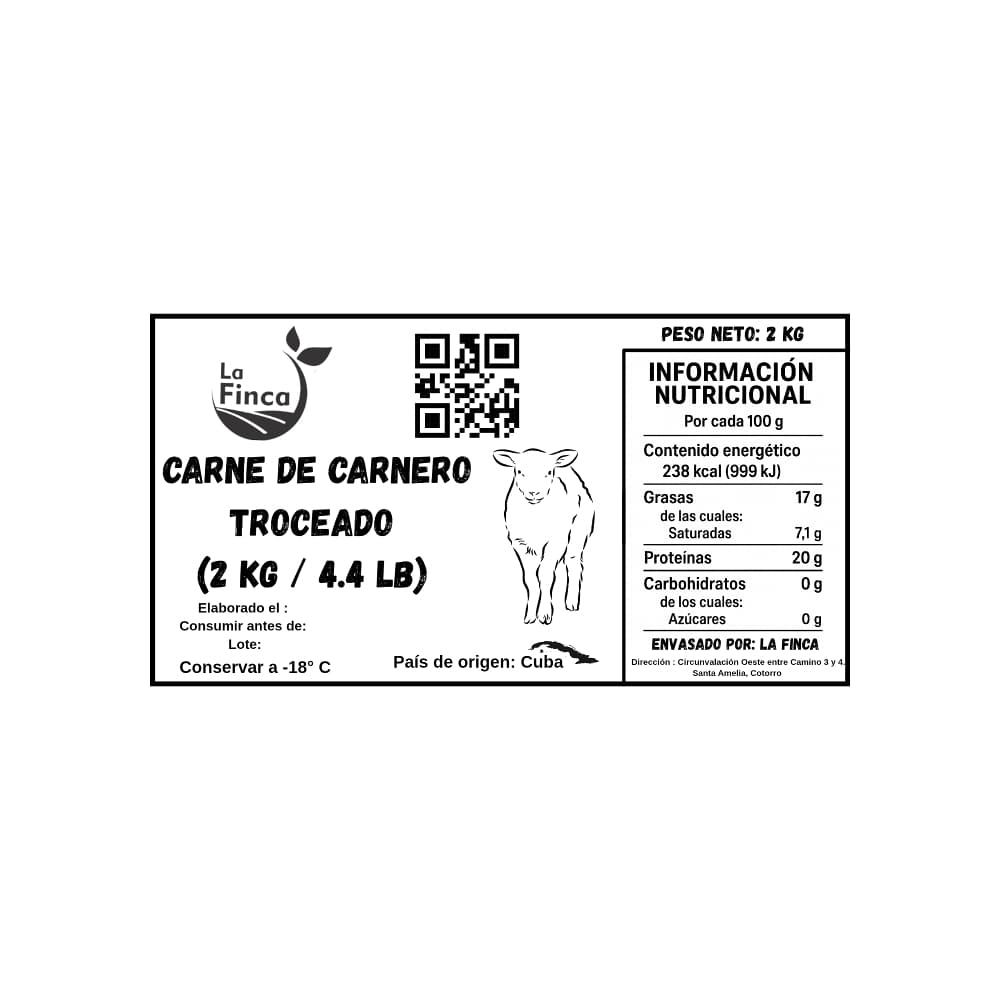 Carne de carnero troceado La Finca (2 kg / 4.4 lb) - Miniatura 3